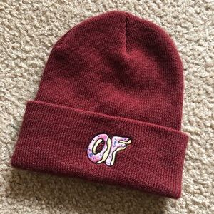 ODD FUTURE OFWGKTA beanie maroon burgundy donut OF